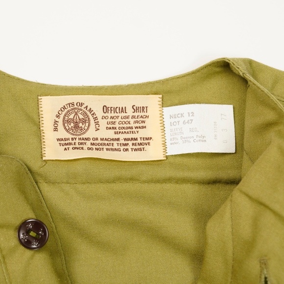 Vintage 70's Boy Scouts of America long sleeve Shirt size 12 Vestal NY - Picture 3 of 10